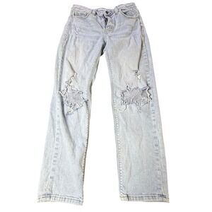 Studio Blue Distressed Ripped Jeans‎ Light Wash Denim Casual Size 28